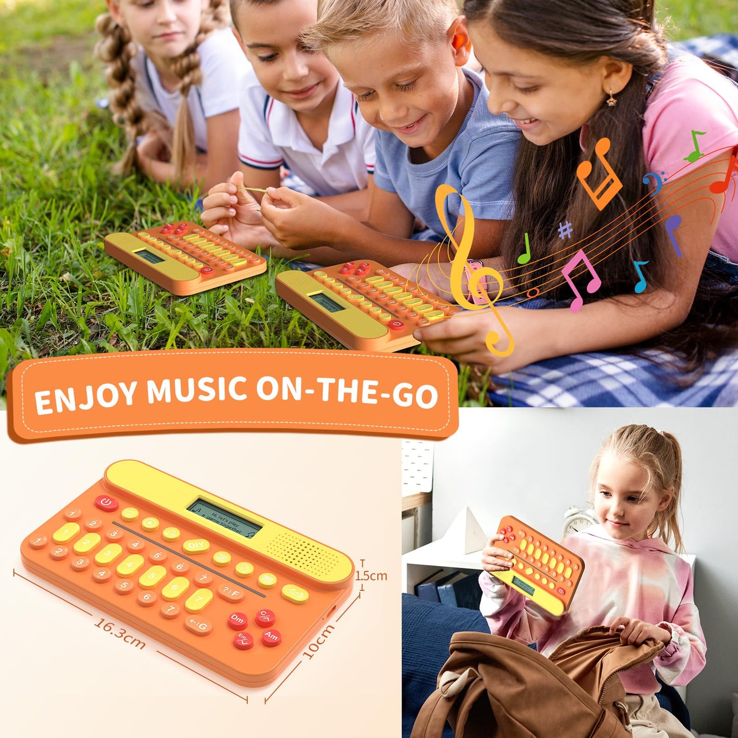 Homestec Mini Music Learning Keyboard, 23 Keys, 4 Chords, 8 Instruments Sounds, Multifunction Music Educational Instrument Toy F