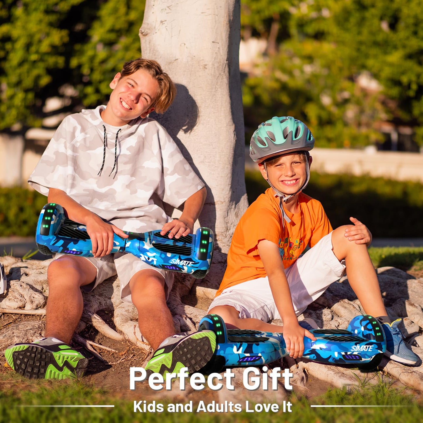 SIMATE 6.5" Bluetooth Hoverboard - Galaxy Purple, Self-Balancing, LED Lights for Kids & Adults