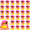 36 Set Cowboy Rubber Duck Mini Yellow Duckies Bath Party Toy Tiny Ducks Bathtub Toy With Cowboy Hat Paisley Bandanas Sunglasses For Summer Baby Shower Birthday Swimming Party (Bright Style)
