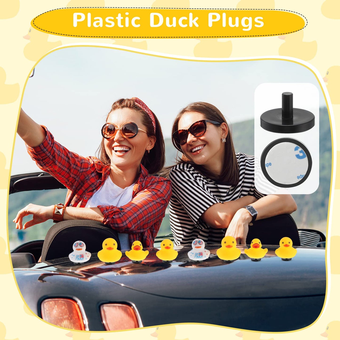 Wesiti 100 Pieces Duck Plug Rubber Duck Mount Black Plastic Rubber Duck Holder For Fixed Display Car Dashboard Bath Duck Accesso