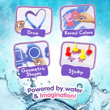 Kids Toys Water Doodle Mat - Peppa Pig Reusable Painting Writing Color Doodle Mat Drawing Board, Toddler Educational Toys For Ag