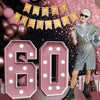 Imprsv Marquee Numbers Pink 60Th-Birthday Decorations: Large 3Ft Light Up Number Rose Gold 60 Birthday Decoration For Women Men