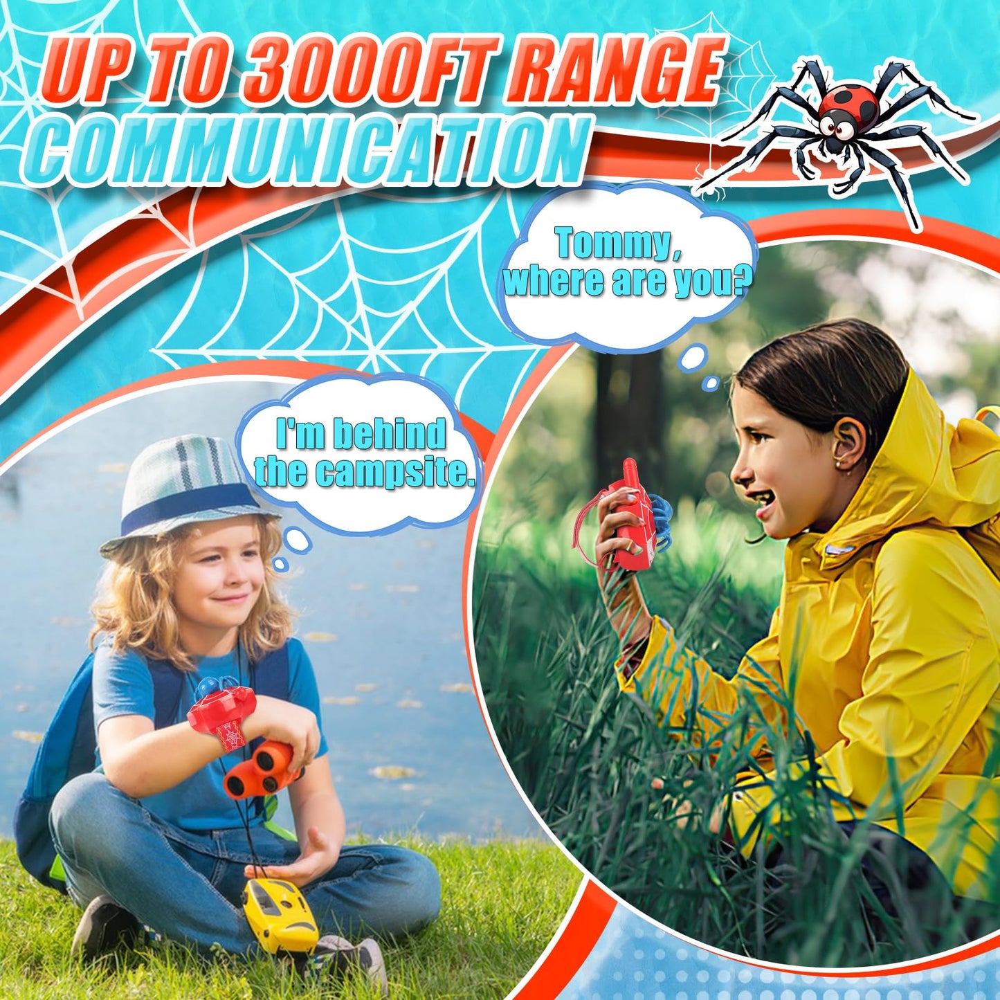 Walkie Talkies For Kids Boys Toys For Ages 3-12 5-7 Girls Toy 3 4 5 6 7 Year Old Boy Birthday Gift Long Range 2 Way Radio Hiking