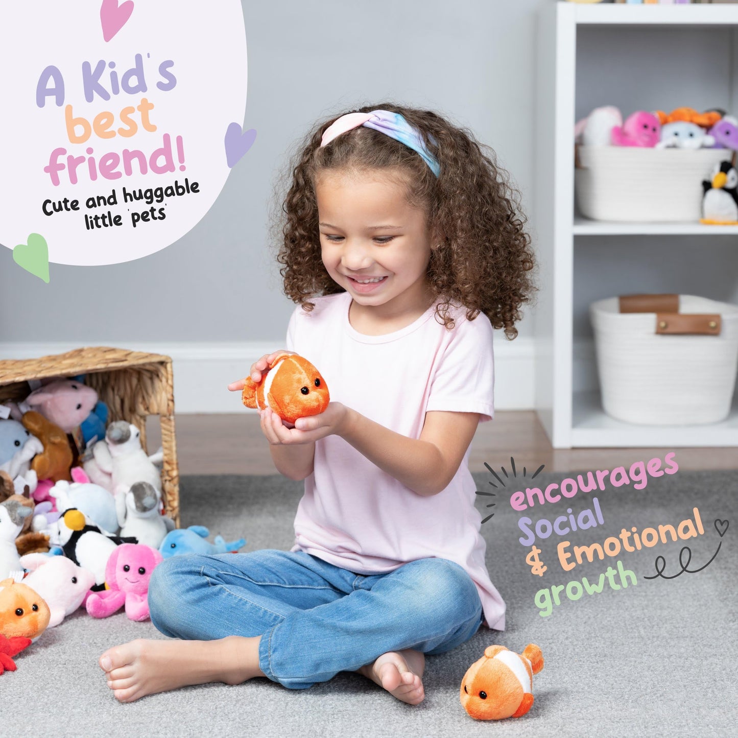 Forest & Twelfth Stuffed Clownfish, Single Mini Stuffed Animal Plush Toy For Kids, Ocean Party Favors And Goody Bags, Classroom Treasure Box Prizes, Stocking Stuffers (Clown Fish)