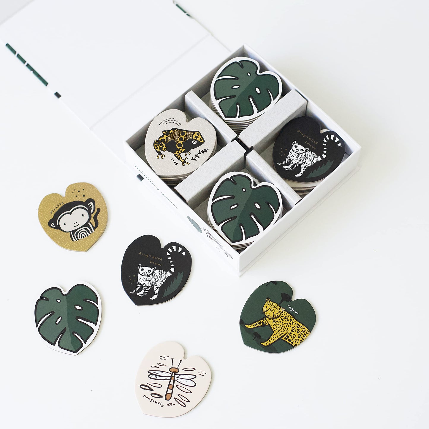 Wee Gallery Memory Game - Jungle Animals and Plants - Brain Building Matching Activity - Animal Recognition, Motor Skills, Creat
