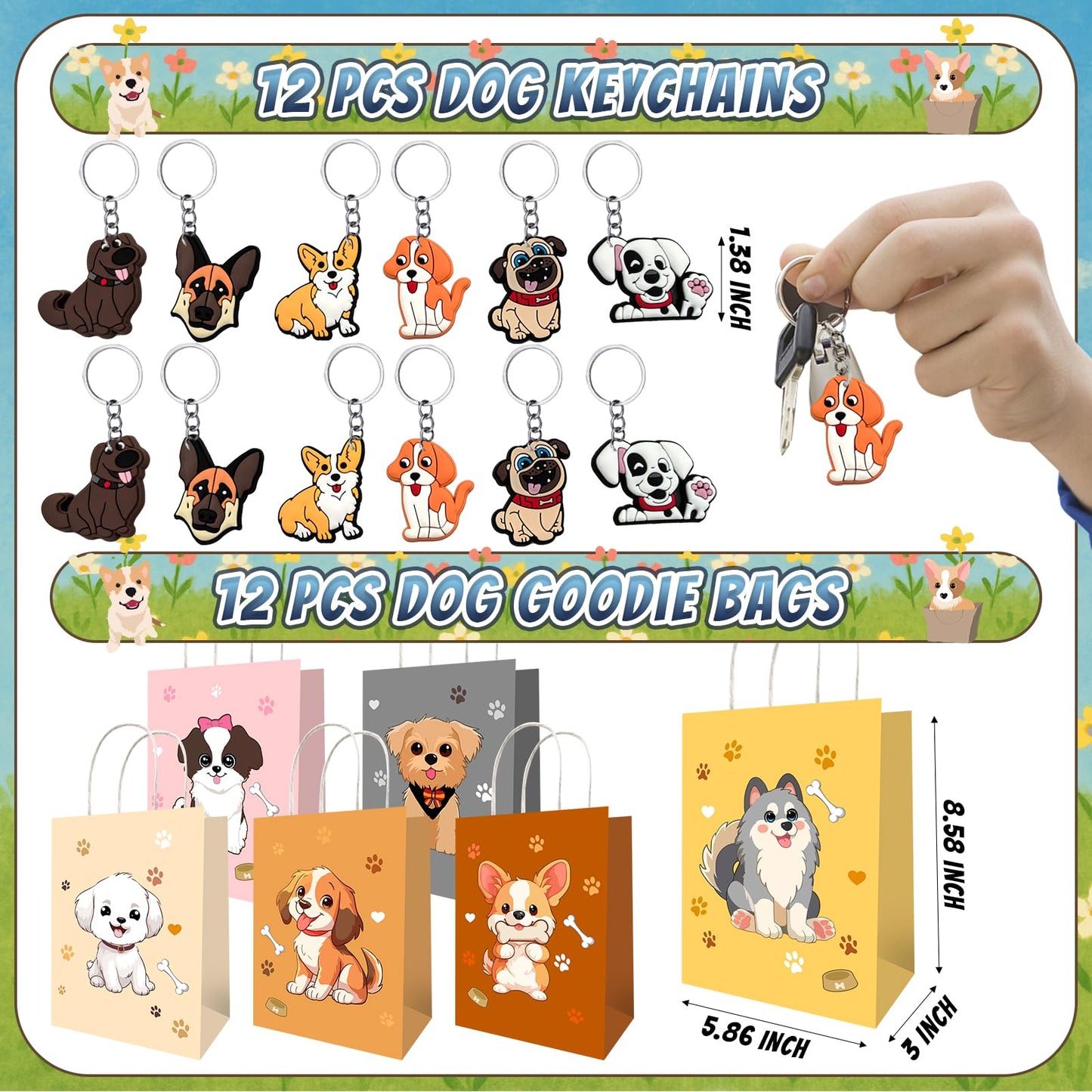 156 PCS Dog Party Favors,Dog Party Decorations, Dog Party Supplies Gifts Goodie Bags Stuffers, Dog Pinata,Dog Birthday Party Sup