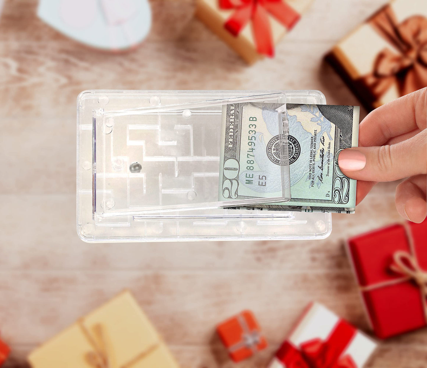 Money Puzzle Box, Money Maze Gift Holder, Fun Way To Give Cash As A Gift - Birthday Gifts, Stocking Stuffers For Kids And Adults