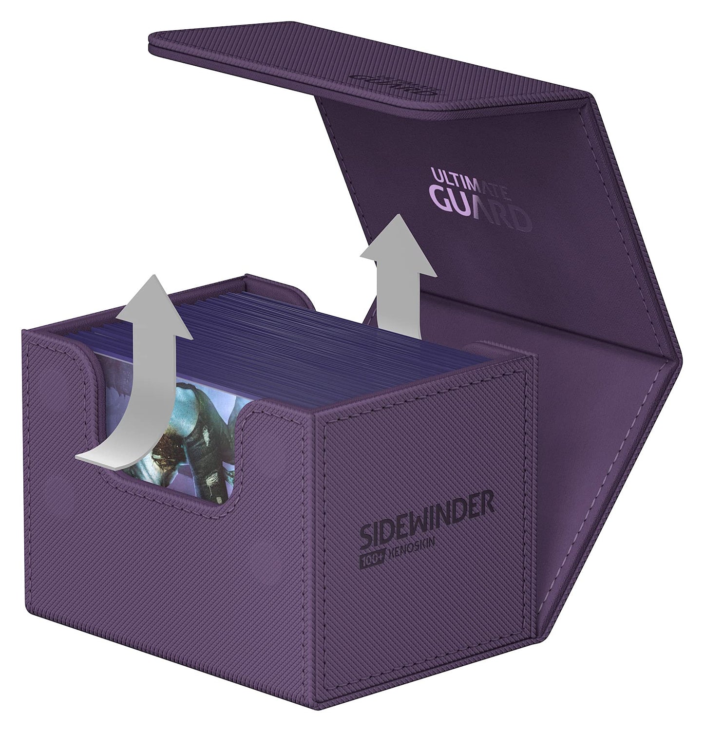 Ultimate Guard Sidewinder 100+, Deck Box For 100 Double-Sleeved Tcg Cards, Purple, Magnetic Closure & Microfiber Inner Lining For Secure Storage