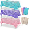 6 Pack Fish Net Decorative And Tablecloth Set, Cotton Fishnet And Plastic Table Cover Decorations Set For Nautical Themed Party