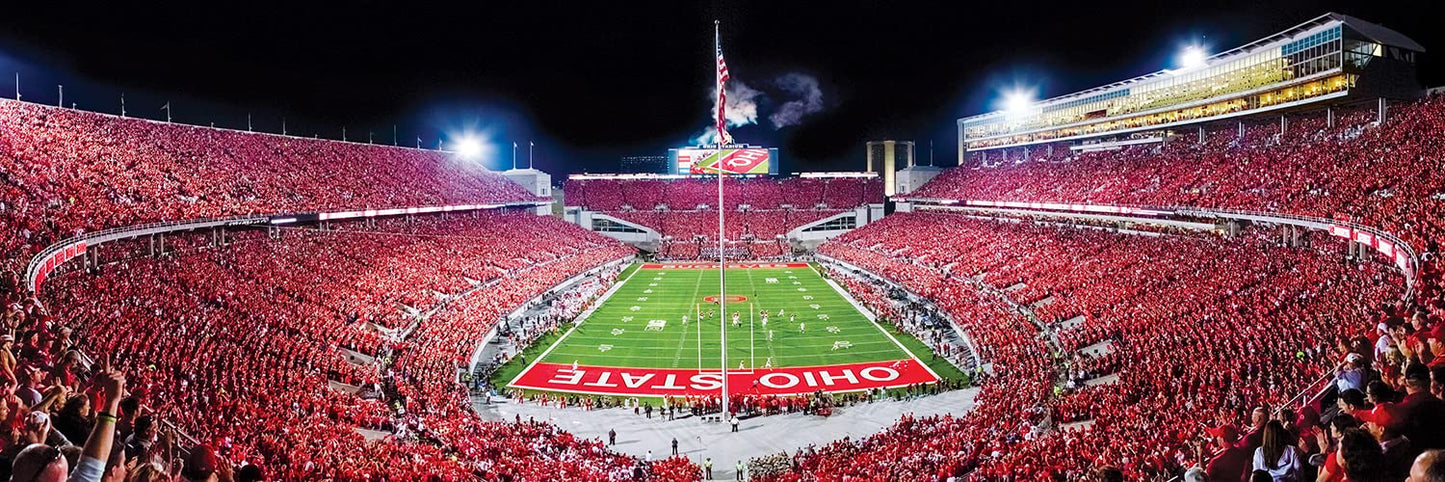 Masterpieces - 1000 Piece Jigsaw Puzzle, Ncaa Ohio State Buckeyes, Panoramic Football Stadium View, Fun For Adults And Family, 1