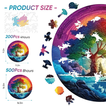Wooden Puzzles for mature-themed - Life of Tree Puzzles 500 Piece Jigsaw Puzzles Home Decor Natural Puzzle Royal Unique Shape mature-themed Puzzles Irregular Wooden Puzzle Creative Gift for mature-themeds(16.5 * 16.5 in)