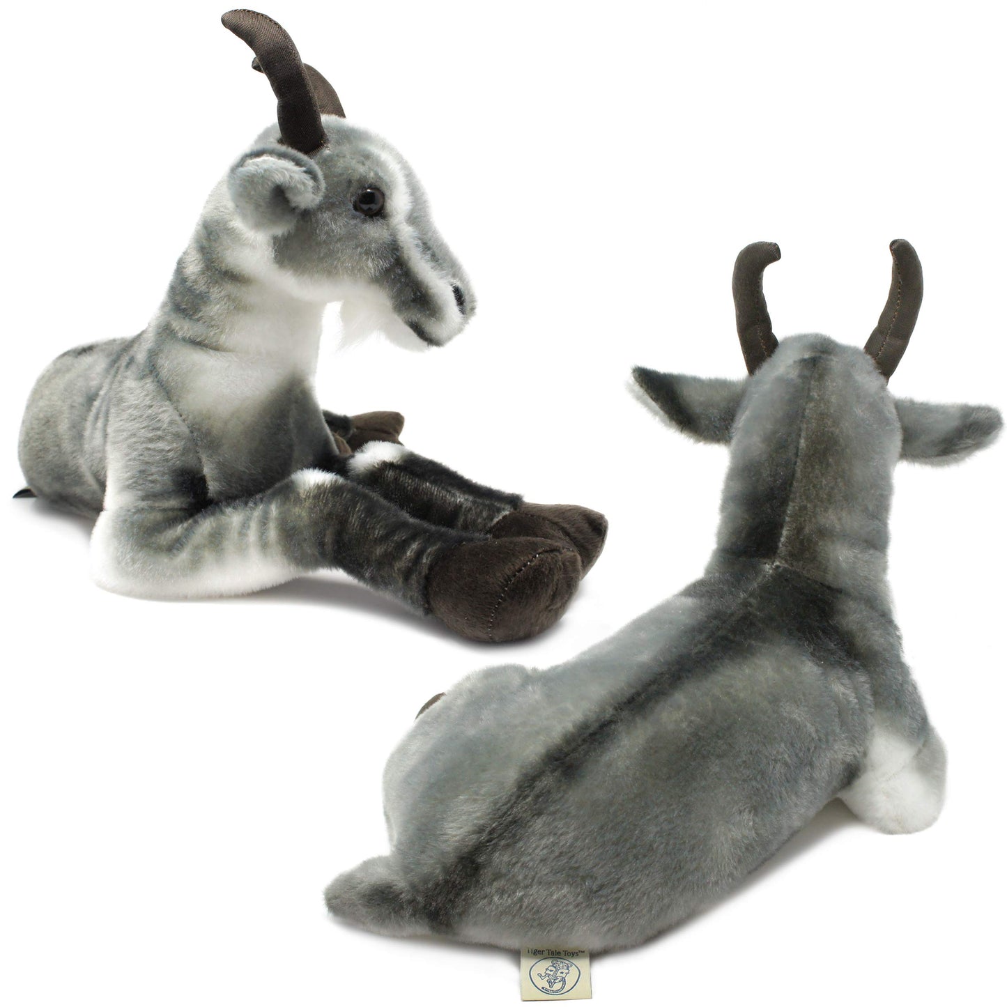 TigerHart 18 Inch White Pygmy Goat Stuffed Animal Plush - Large Soft Toy for Kids and Collectors