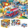 Jumbo Floor Puzzle For Kids,Fire Rescue Jigsaw Large Puzzles,48 Piece Firefighter Fireman Fire Truck Puzzle For Toddler Ages 3-5,Children Learning Preschool Educational Toys,Gift For 4-8 Years Old