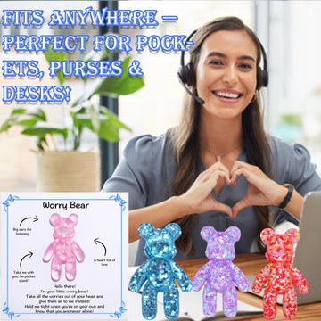 Pocket Bear Hug, Anxiety Relief Gift- Emotional Support Card, Stress Relief For Autism, Mental Health Positivity,Comforting Gift