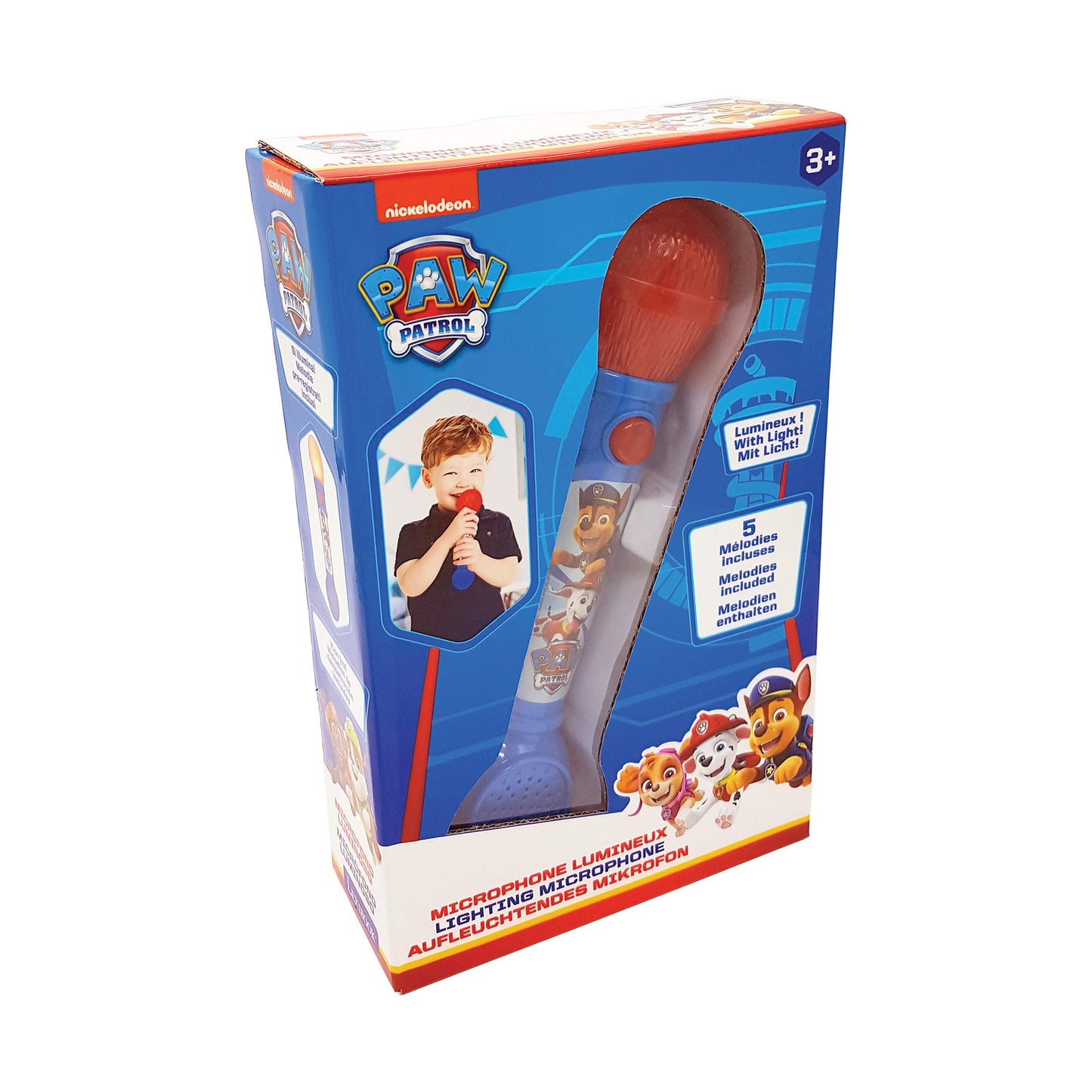 LEXIBOOK, Paw Patrol Age 3+, Microphone for Children, Musical Toy Game, Built-in Speaker, Light Effects, Demo melodies Included,