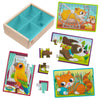 B. Toys – Wooden Puzzle Set – 4 Animal Puzzles – Cat, Dog, Bird, Hamster– 12-Piece Jigsaw Puzzles For Kids – 3 Years + – Pack O' Puzzles - Pets