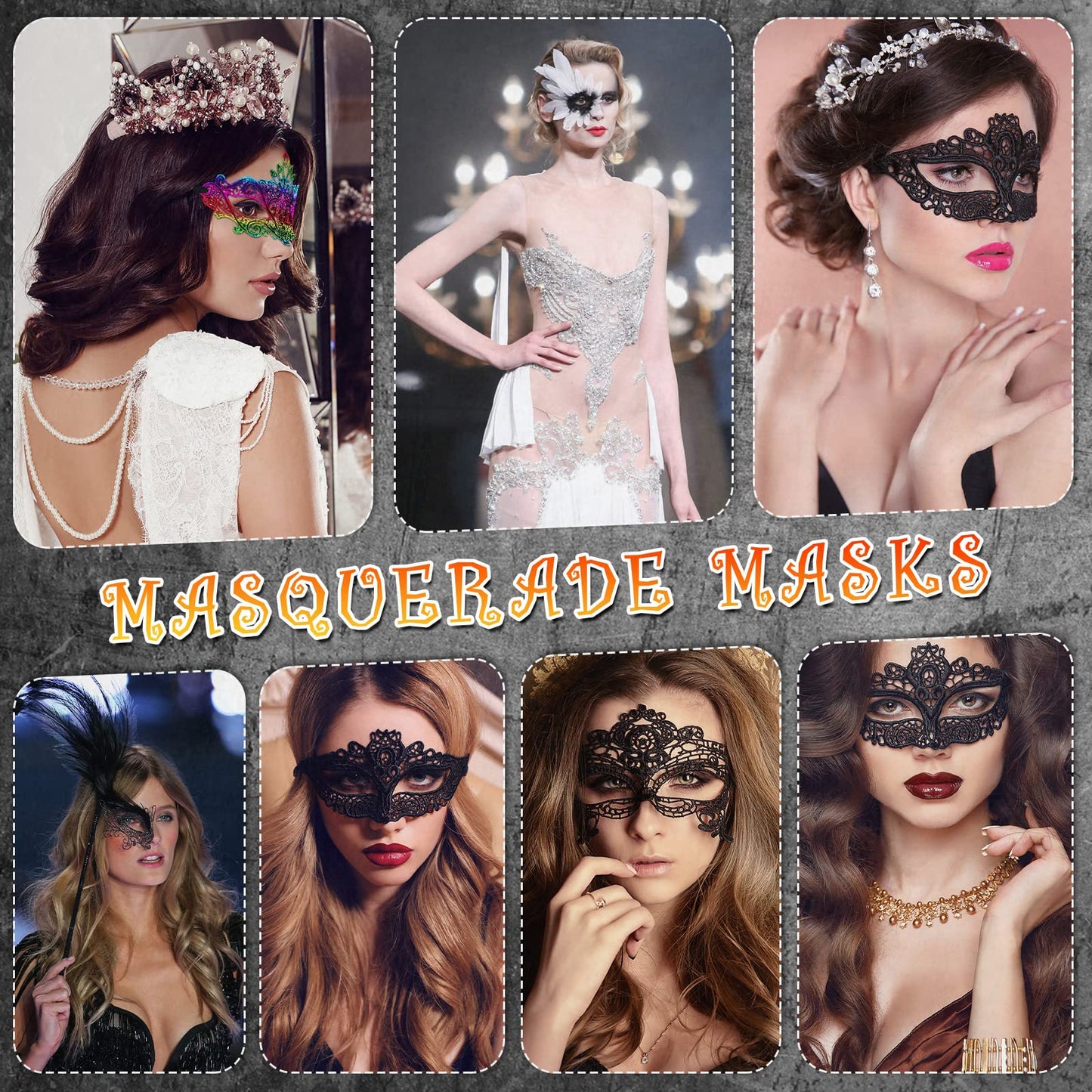 Chivao 50 Pcs Lace Mask Masquerade Venetian Eye Mask Mardi Gras Mask Flexible Masks for Carnival Birthday Valentine's Day(Colorf