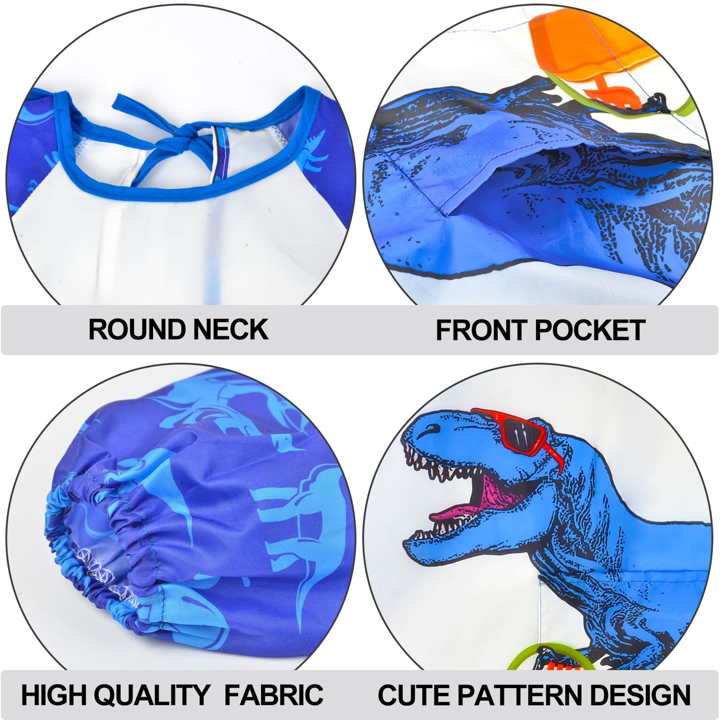 Pashop Kids Art Smocks Unicorn Waterproof Painting Smock For Girls Boys Long Sleeve Knee Length Artist Smock With Pocket (Blue D