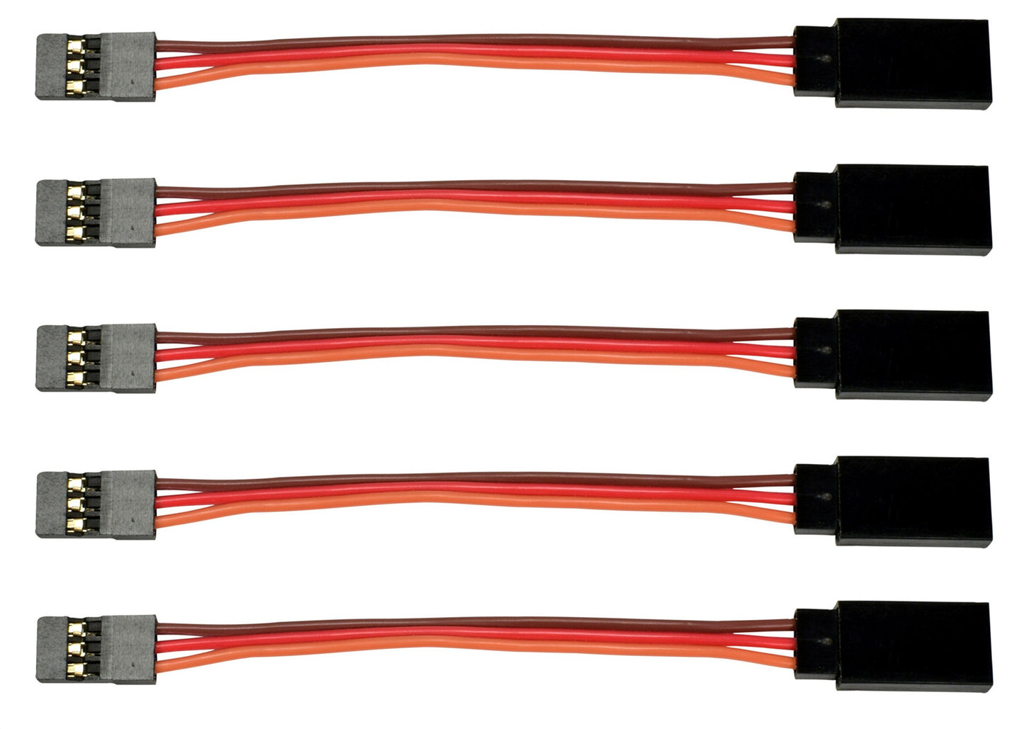 Apex RC Products 3'' / 75mm JR Style Servo Extension - 5 Pack #1002
