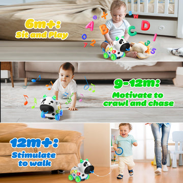 Baby Toys 6-12-18 Months, Musical Cow Toy 1 Year Old Boy Girl Birthday Gifts, Bilingual Educational Learning Toddler Toys For 1