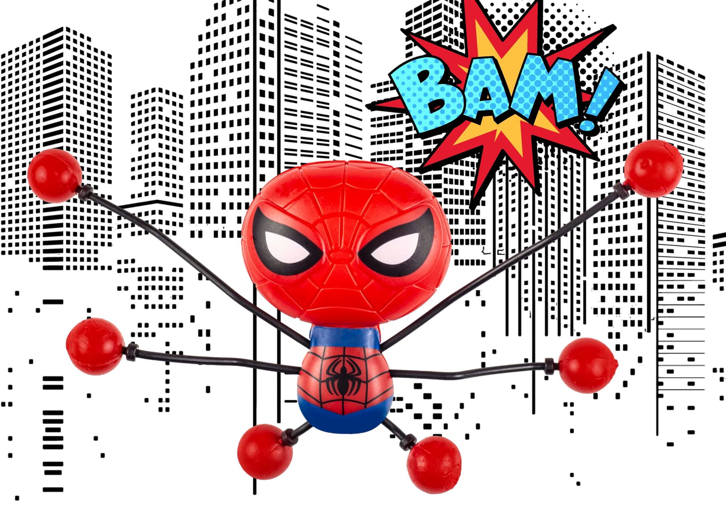 JA-RU Spiderman Stretchy Window-Crawler (1 Unit) | Wall-Climber and Window Walker-Rolling Sticky Toys | Marvel Avengers Superhero Fidget Toys | Toys and Novelty Toys for Kids. 6812-1