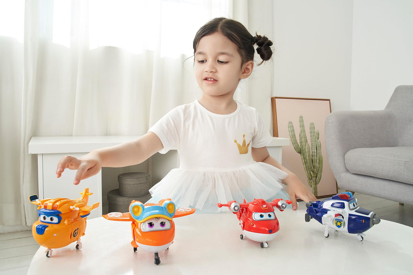 Super Wings 5' Transforming Toys 5-Pack, Supercharged Jett, Supercharged Paul, Supercharged Dizzy, Golden Boy & Sunny Airplane Toys Action Figures, Preschool Toy Plane For 3 4 5 Year Old Kids