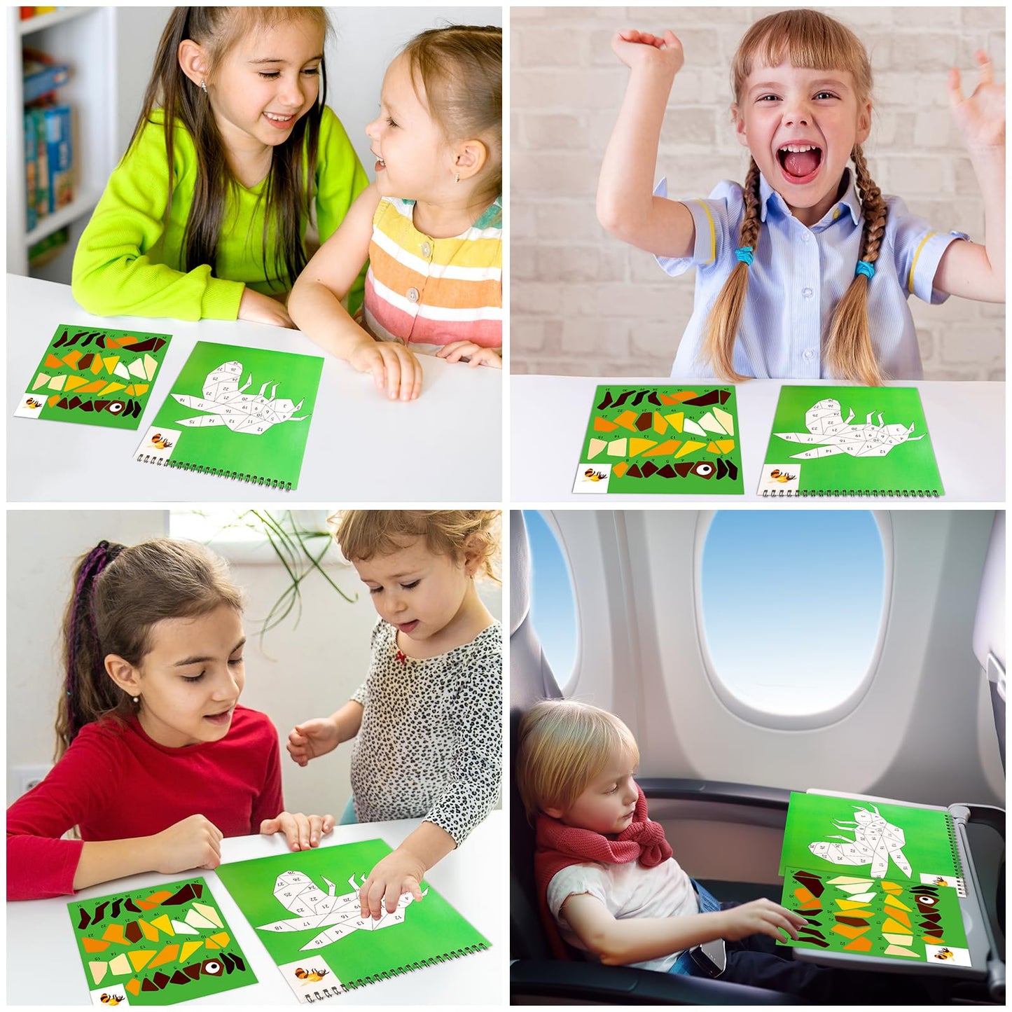 Sticker For Kids Ages 4-8,8-10 Sticker Paint Books, Stickers For Kids Sticker Book For Birthday Party Favor Gift, Car Road Plane Travel Toy Activity Books (Animal+Ocean+Insect+Vehicle)