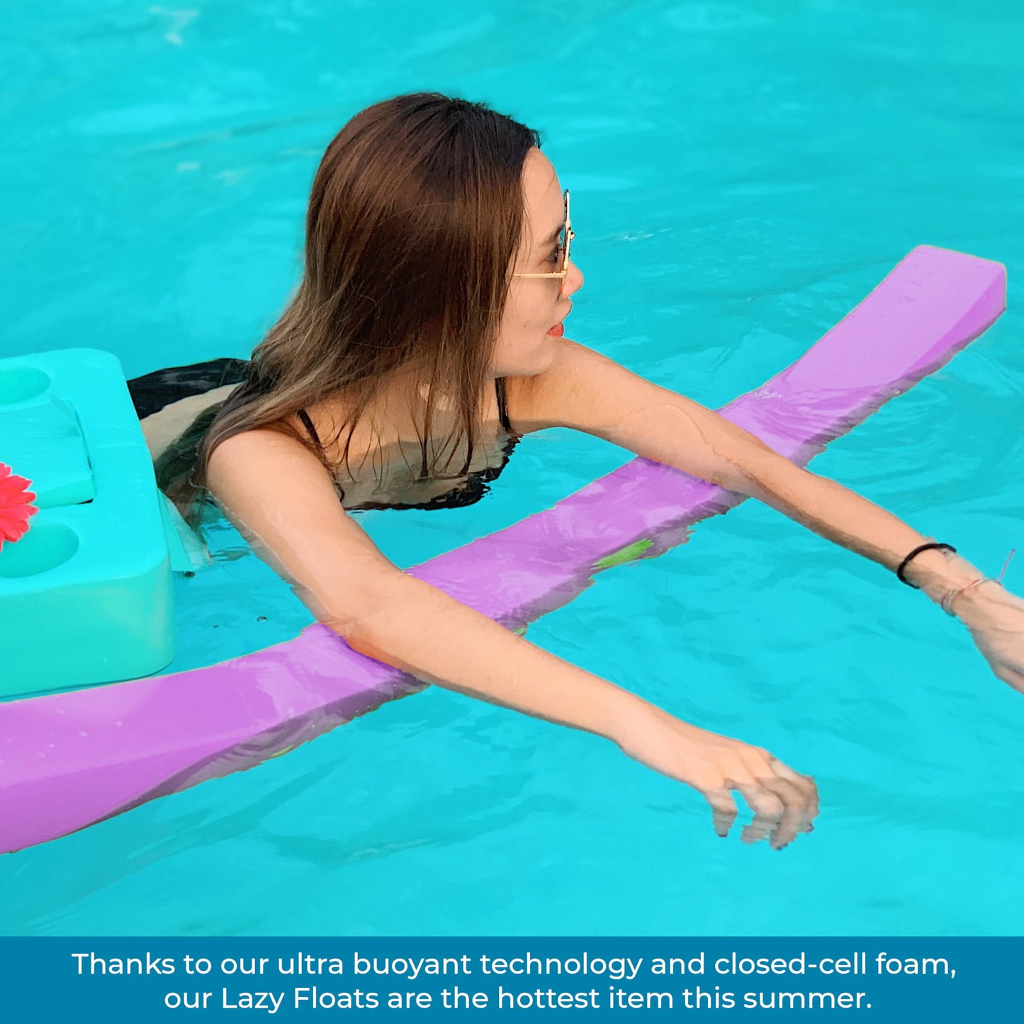 VOS Liberty Foam Pool Wavy Noodle enhanced & Big Super Soft Pool Noodle for Swimming and Floating Pool Floats Lake Floats for mature-themeds Single Pack (Lavender Secret)