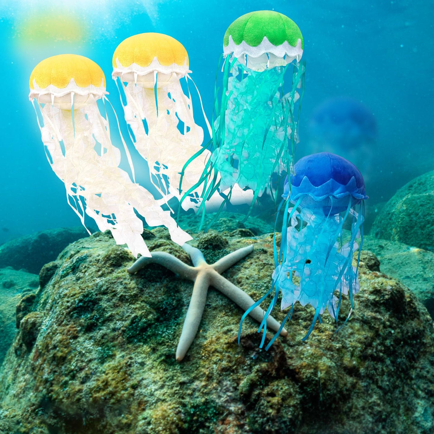Double Bread Realistic Jellyfish Stuffed Animal, Cute Jellyfish Plush Toy For Birthday Room Decor, Sea Animal Jellyfish Collecti
