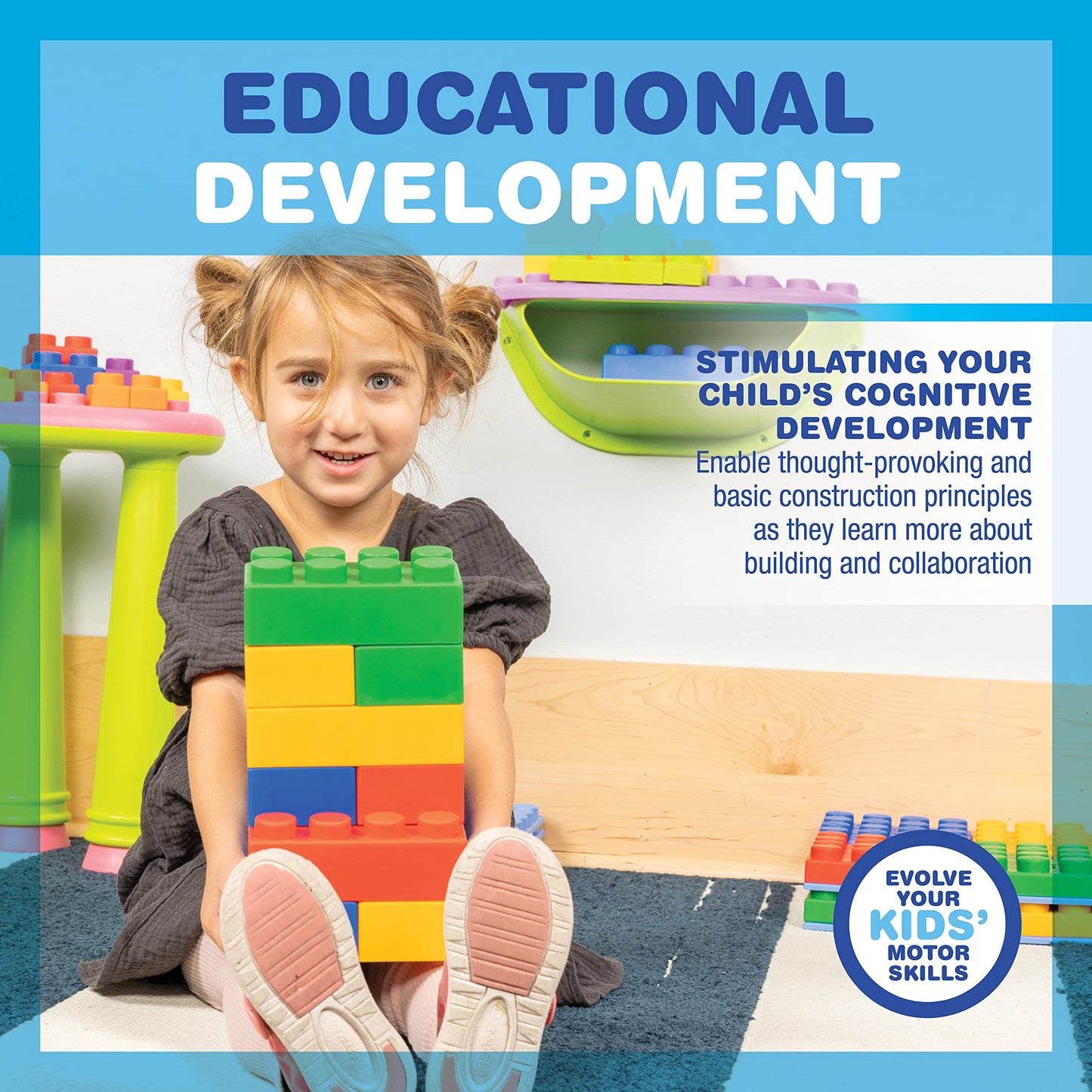Uniplay Plump Soft Building Blocks - 36-Piece Jumbo Stacking Multicolor Set For Early Cognitive Development And Creative Play - Ages 3 Months+