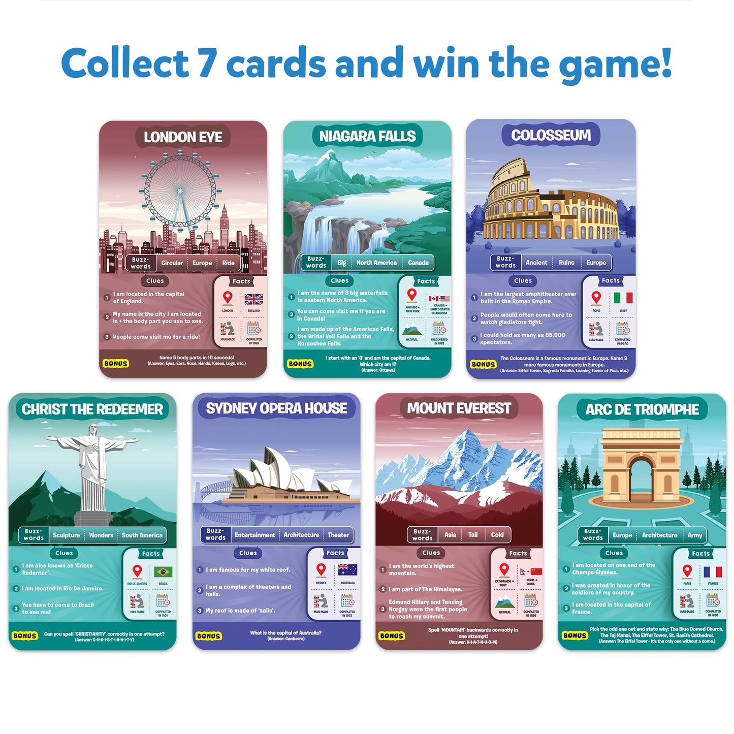 Skillmatics Card Game - Guess In 10 Legendary Landmarks, Educational Travel Toys For Boys, Girls, And Kids Who Love Board Games, Geography And History, Gifts For Ages 8, 9, 10 And Up