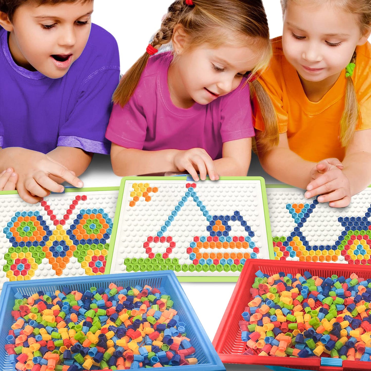 Artcreativity Mushroom Peg Puzzle For Kids With 10-Challenges - Fun Brain Teaser For Children - Arts And Crafts Creative Educati