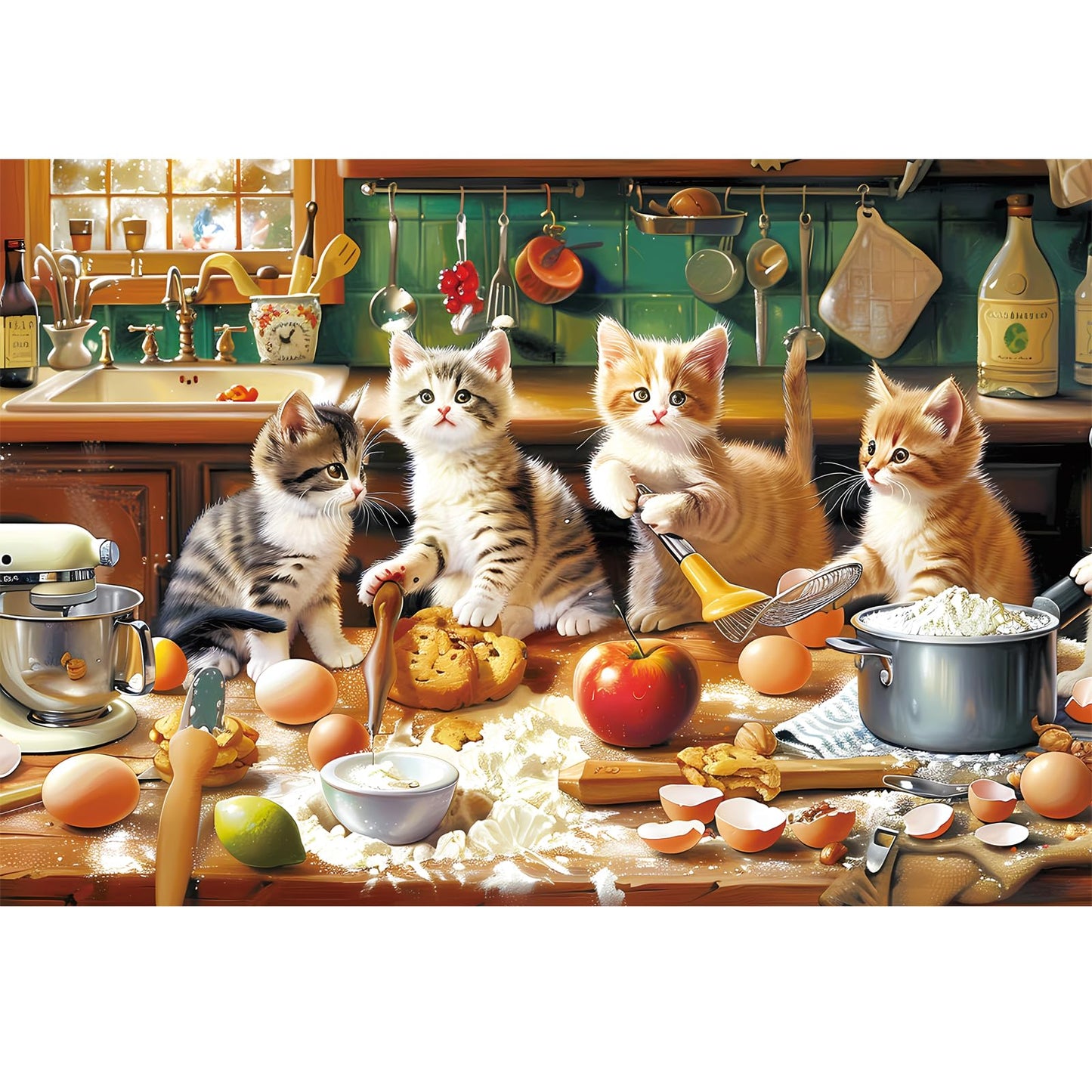 Puzzles For Kids Ages 4-8,100 Piece Puzzles Kids Puzzles Ages 4-6 6-8 8-10 Cat Cooking Puzzles Animal Jigsaw Puzzle Toys Educational Puzzle Birthday Gifts For Girls And Boys