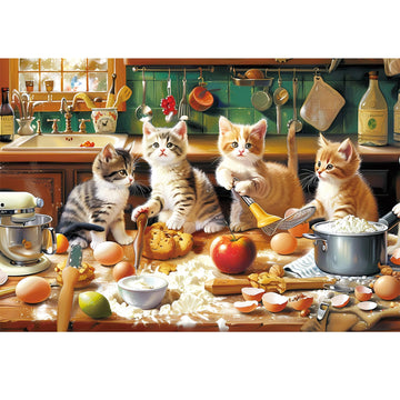 Puzzles For Kids Ages 4-8,100 Piece Puzzles Kids Puzzles Ages 4-6 6-8 8-10 Cat Cooking Puzzles Animal Jigsaw Puzzle Toys Educational Puzzle Birthday Gifts For Girls And Boys