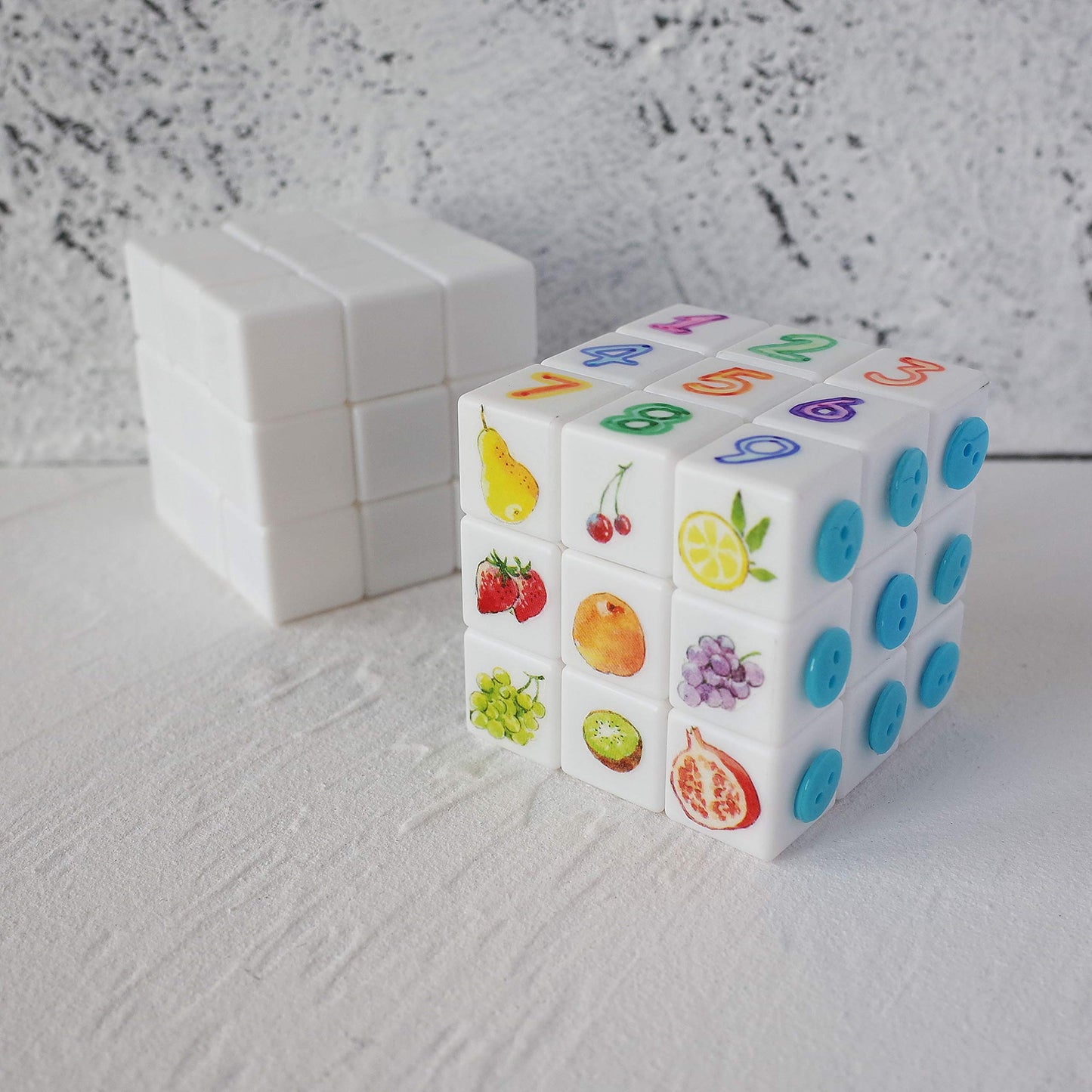 FOIBURELY 3x3 Blank Magic Cube Puzzle - White DIY Toy for Brain Teasers and Skill Development