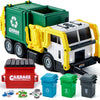 JOYIN Large Friction Powered Garbage Truck Toy Set, Multicolored, 16x8x7 Inch, Includes Dumpster & Trash Bins, Model 50018