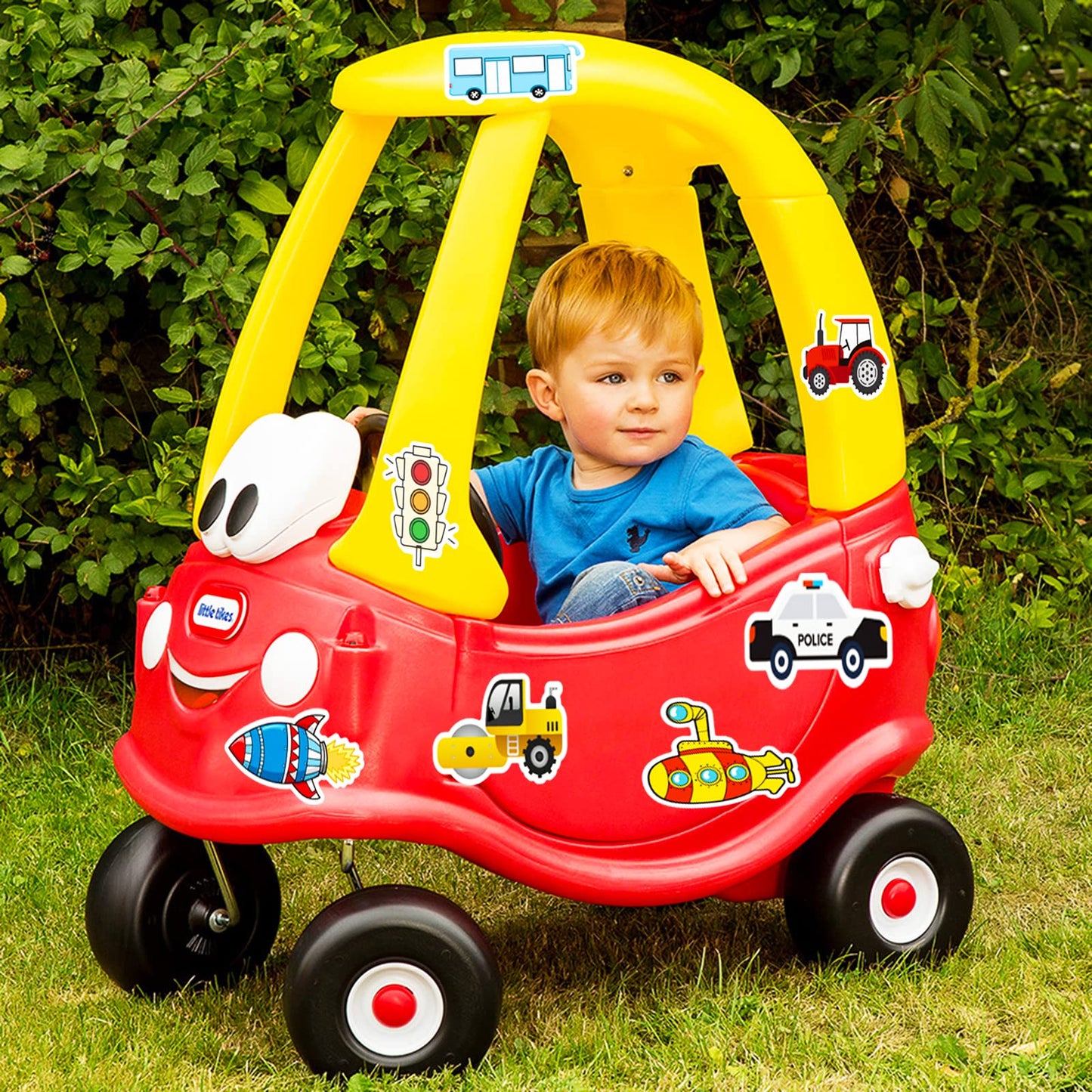 Car Stickers For Water Bottles, 100 Pcs Transportation Vehicle Truck Stickers For Kids Boys, Vinyl Waterproof Truck Stickers For