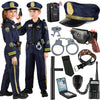 GIFTINBOX Kids Police Costume, Blue Polyester Outfit with Accessories, Size M (5-7Y), Halloween Costume for Boys and Girls
