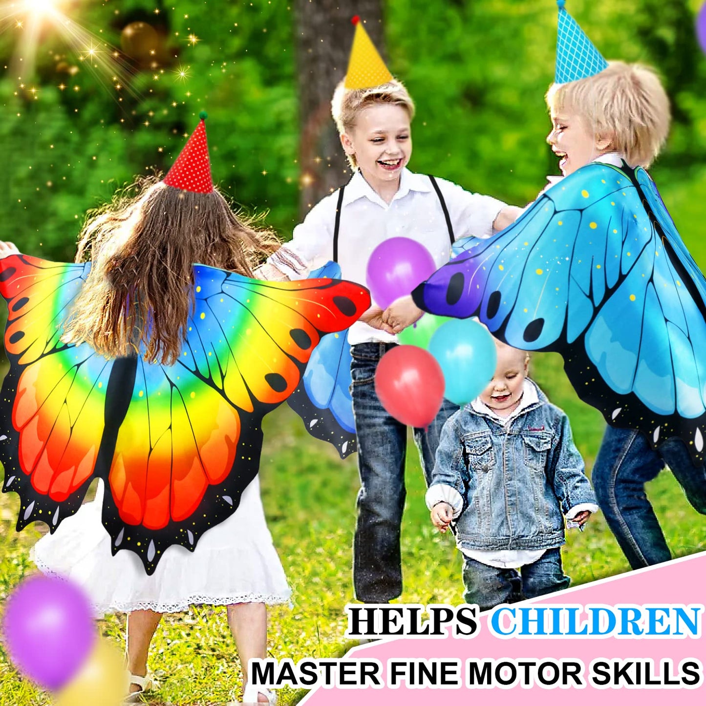 Irolewin Fairy Toddler Kids Butterfly-Wings For Girls Dress-Up-Costumes As Halloween Princess Party Favors
