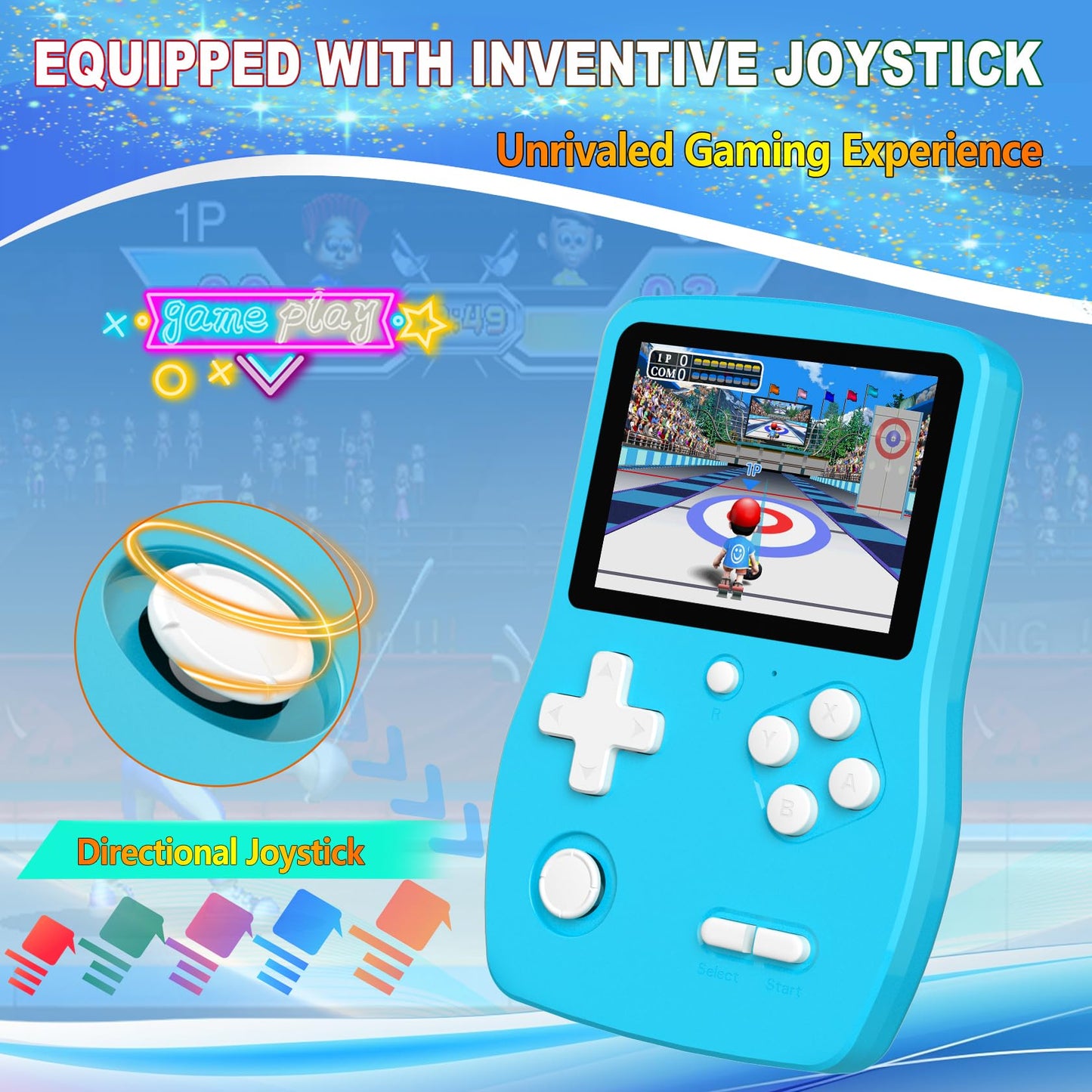 Great Boy 32 Bit Handheld Games Toys For Kids With 139 Video Games Boys Girls Children'S 3.0 Inches Ips Screen Rechargeable Gami