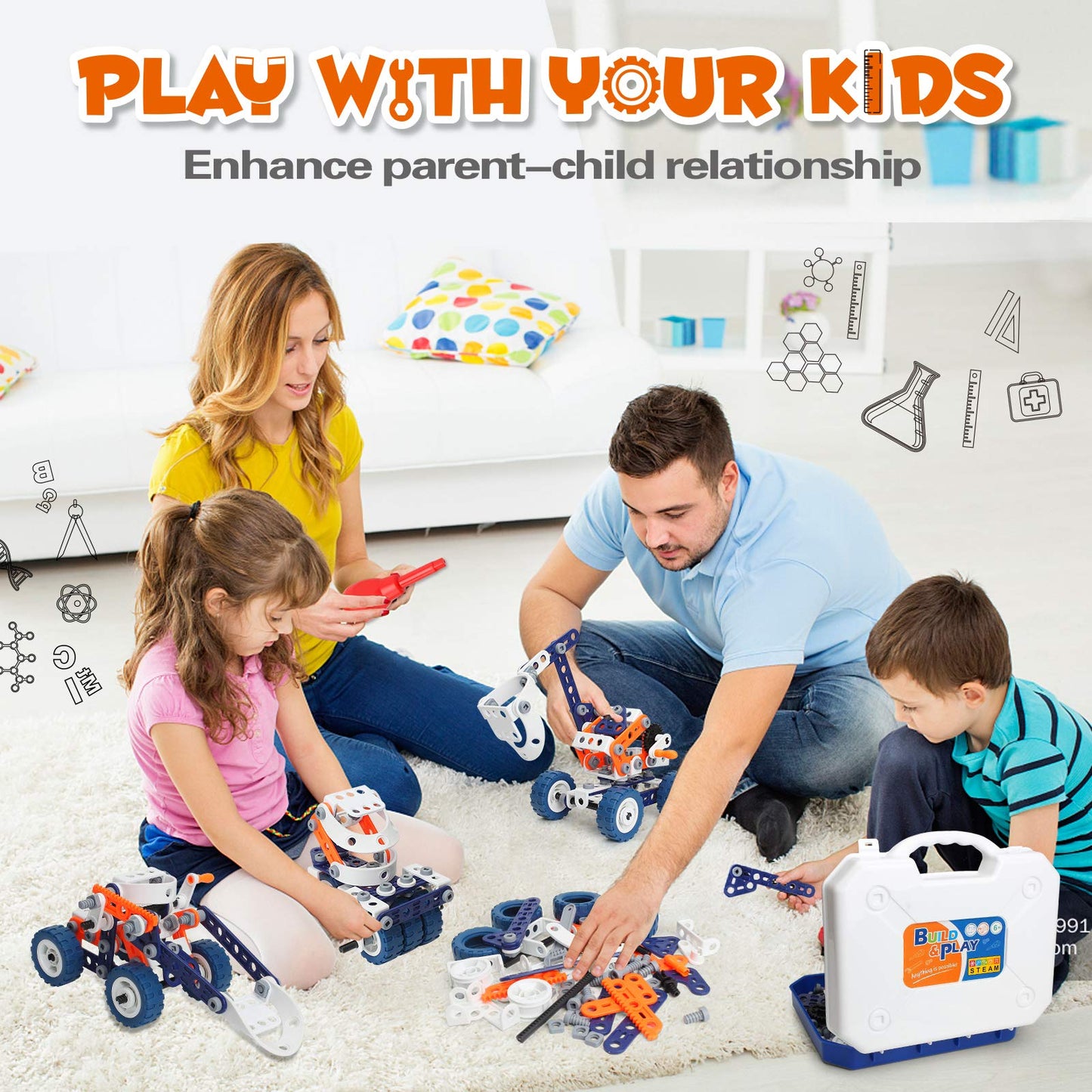 Kizbruo Building Toys For Boys Age 8-12, Boys Toys Age 6-8, Erector Set For Boys 6-8, 152Pcs Diy 12 In 1 Stem Toys For 7 8 9 Year Old Boy, Engineering Building Toys For 10 11 12 Year Old