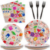 Wiooffen 96 Pcs Books Book Club Birthday Party Supplies Book Themed Paper Plates And Napkins Party Decorations For Library Readi
