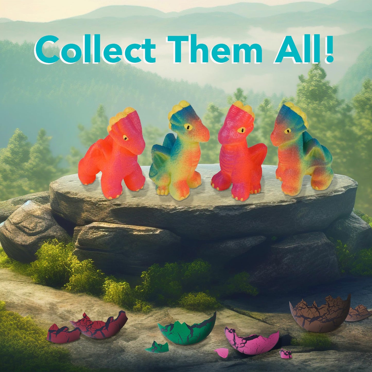 Class Collections Surprise Growing Dragon And Dinosaur Hatch Egg Kids Novelty Toy - Pack Of 4, Black