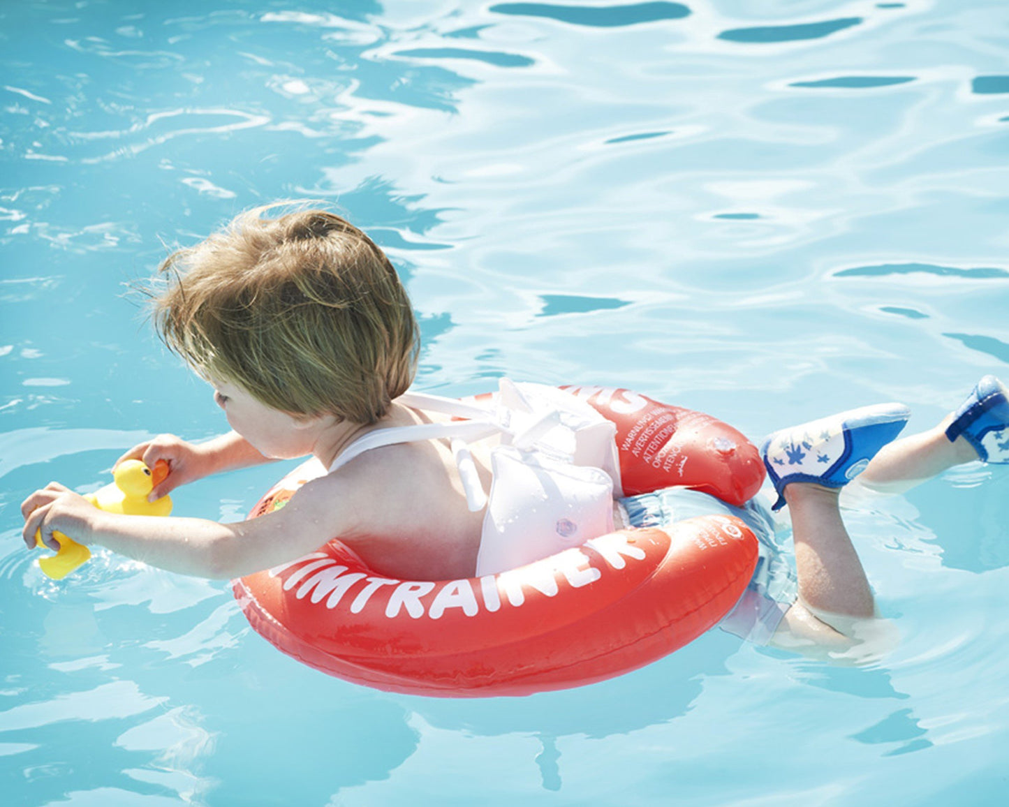 Freds Swim Academy Swimtrainer Classic Red, Baby Pool Float Ring For Babies And Toddlers, 3 Months To 4 Years (13-40 Lb) 18'- 24' Waist Adjustable Aid To Learn Swimming Safely