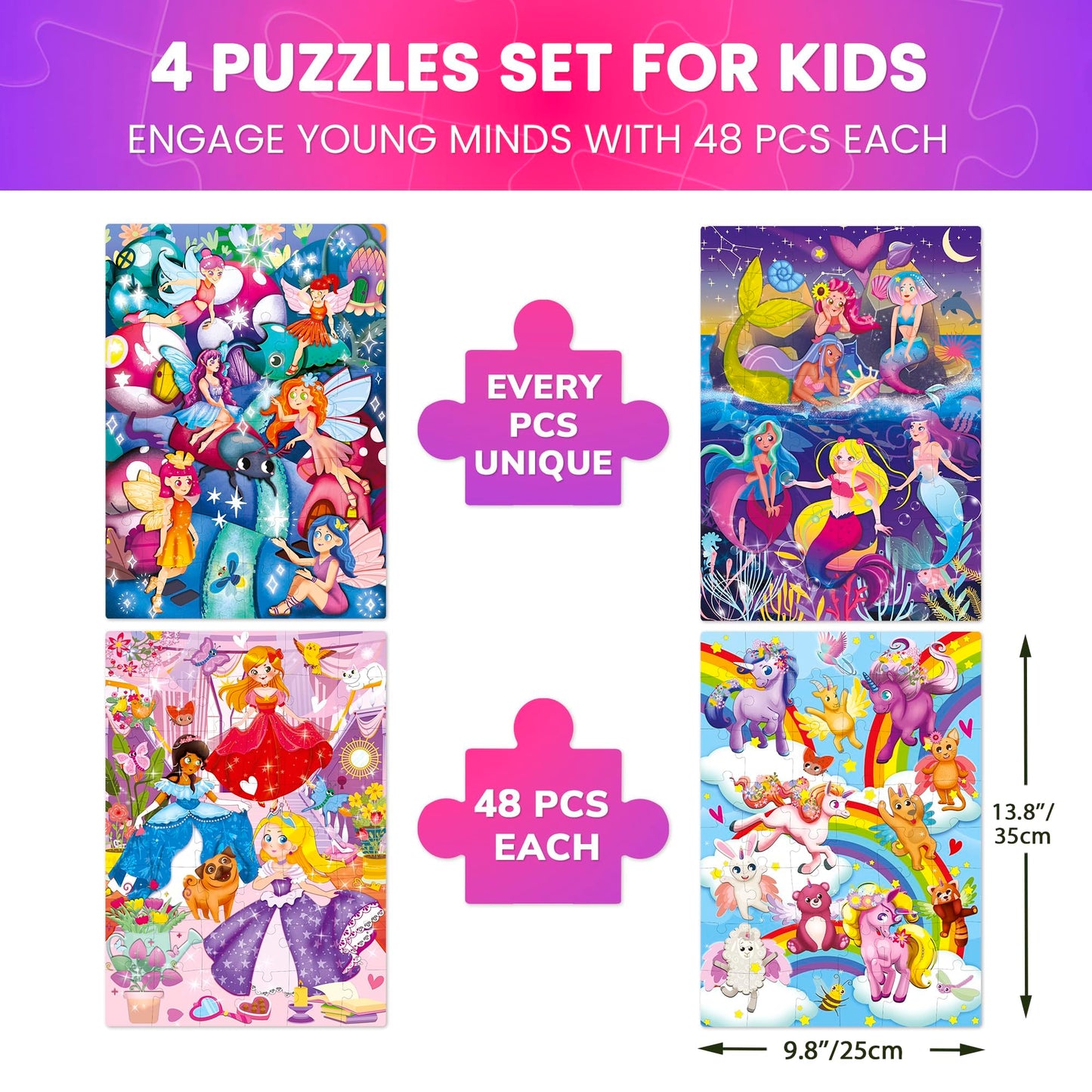 Quokka Puzzles For Toddlers 3-5 - 3 X 36 Pieces Puzzles For Kids Ages 3-4 - 12 Toy Learning Vert Girls For 4-6 - Jigsaw Game For