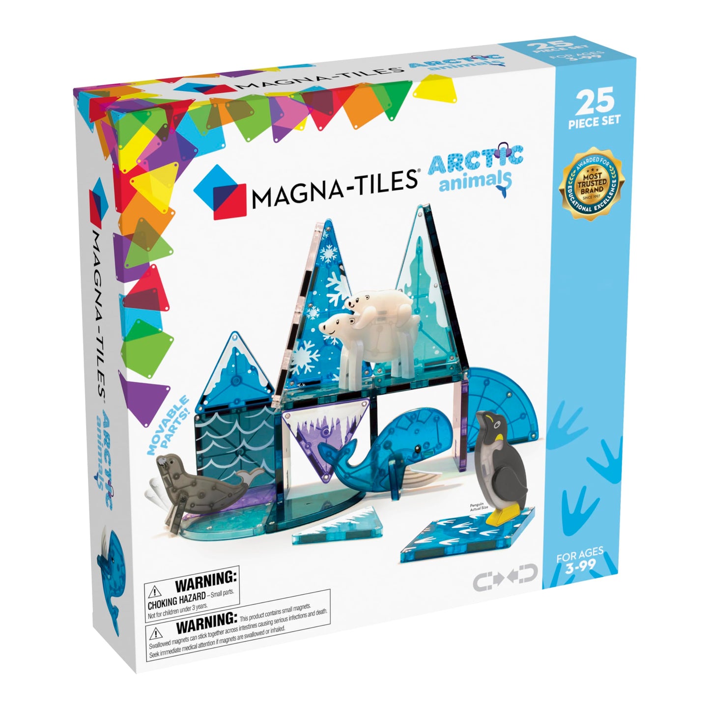 Magna-Tiles Arctic Animals 25-Piece Magnetic Construction Set, The Original Magnetic Building Brand