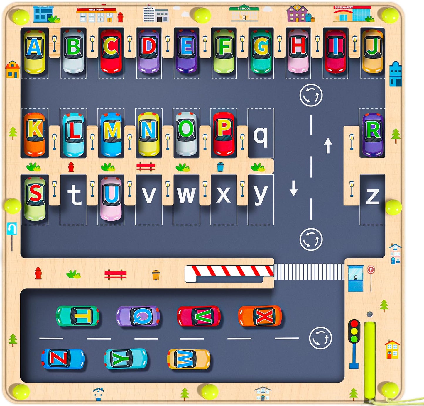 Magnetic Alphabet Maze Letter Puzzle, Montessori Toddler Travel Toys For Boys Girls 3 4 5 Years Old, Wooden Learning Letter Todd