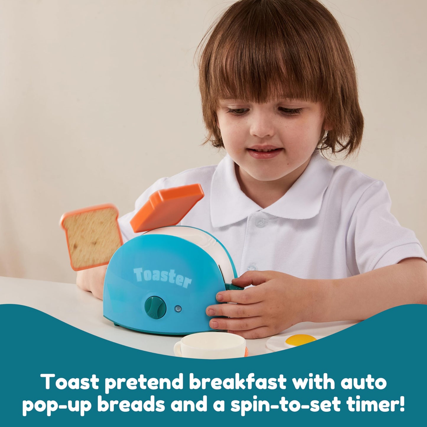 Joyin Play Kitchen Toys, Pretend Play Kitchen Appliances Toy Set with Coffee Maker, Mixer, Toaster with Realistic Lights& Sounds