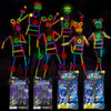 Lewtemi 4 Set Halloween Glow Stick Figure Costume, 460 Pcs Light up Stick Figure Costume, Glow in the Dark Outfits, Eyeglasses,