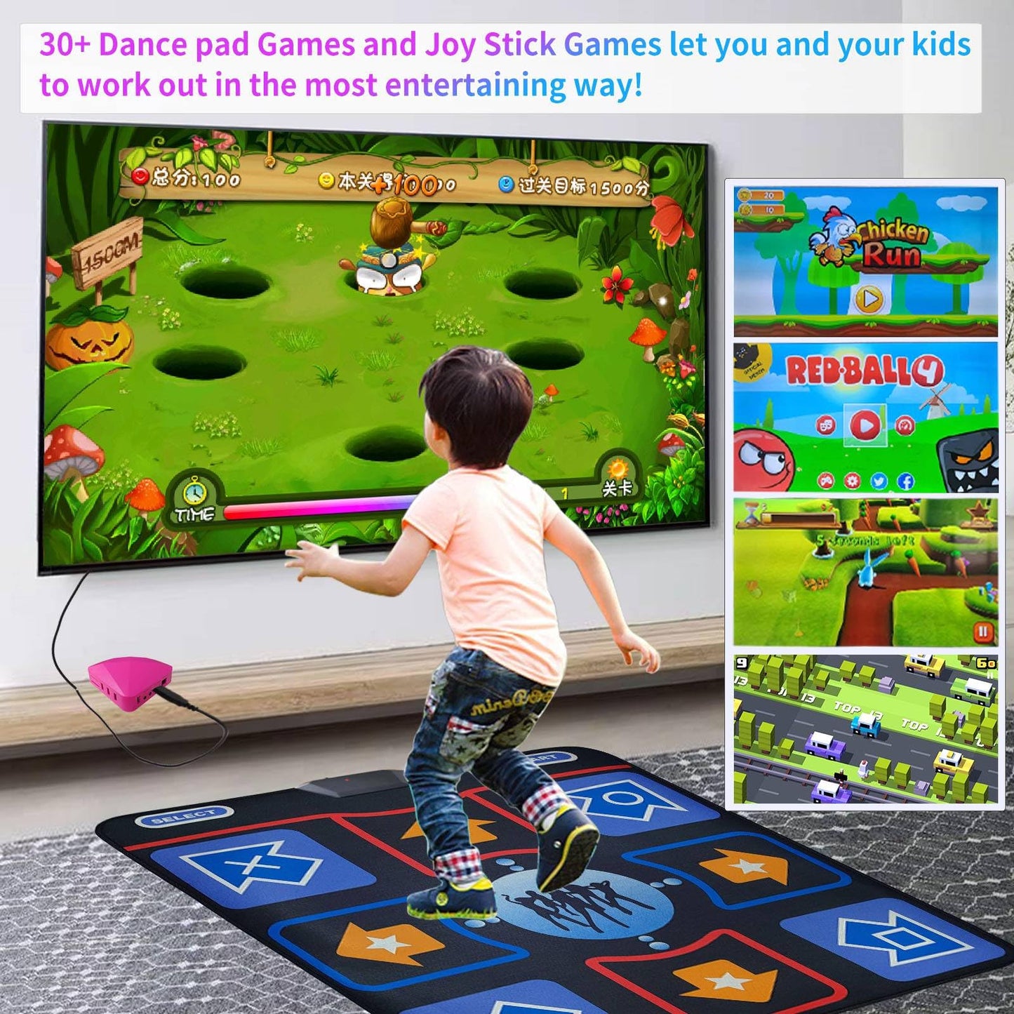 Damcoola Dance Mat For Kids And Adults, Electronic Dance Pad For Tv, Soft Dancing Mat For Exercise & Games,Plug & Play,Birthday